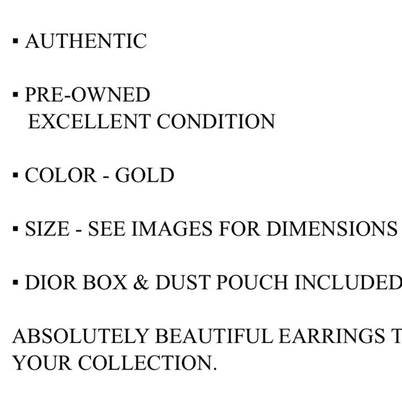 Authentic gold Dior earrings - Picture 6 of 6
